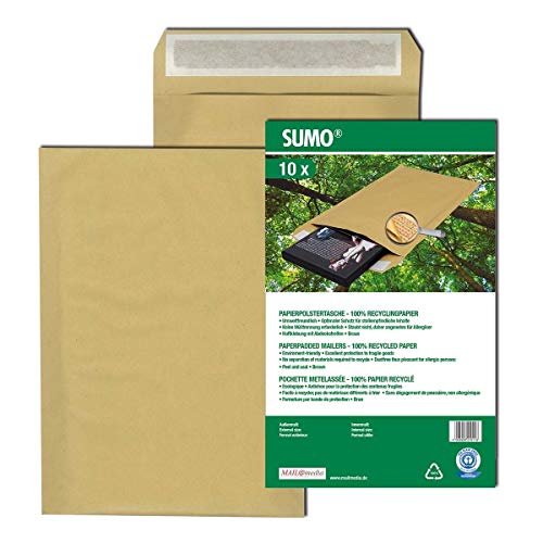 SUMO Papierpolstertaschen 195 x 265 mm haftklebend natron braun 90 g/m², 30002311 von SUMO