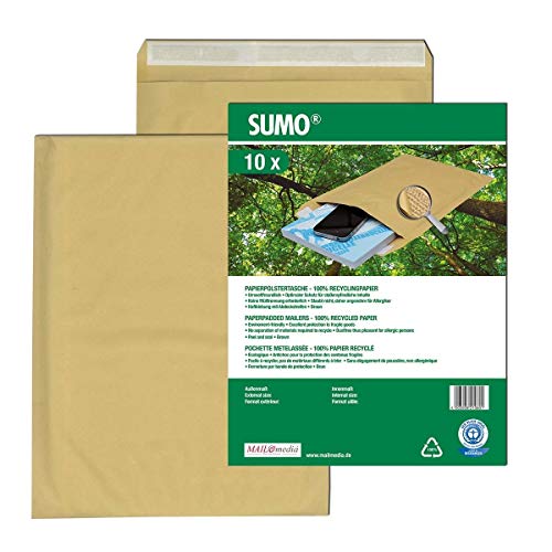 SUMO Papierpolstertaschen 365 x 470 mm haftklebend natron braun 90 g/m² von SUMO