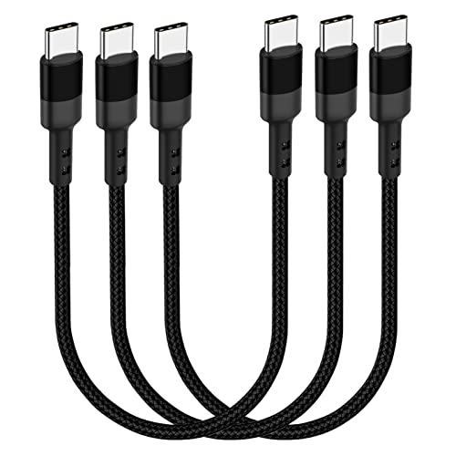 30cm USB C auf USB C Kabel, 3-Pack 12 Zoll 20V 3A Typ C PD Schnellladekabel Kompatibel mit Samsung Galaxy S20/S9 Ultra Note 20, Pixel 4/3 XL von SUMPK