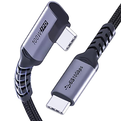 SUMPK 1m USB C auf USB C Datenkabel 2 Packungen, 100W USB C Kabel 3.1 PD Schnellladegerät Gen 2 E-Mark Chip SuperSpeed 10 Gbps 90 Grad 4K Monitor Video Output Kabel für Google Pixel, Galaxy S2 von SUMPK