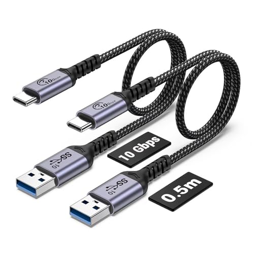 SUMPK 50cm USB C Datenkabel 10Gbps 2 Pakete, USB 3.1 Gen 2 Kabel Typ C 3A Schnellladedatenübertragungskabel Kompatibel mit Samsung Galaxy S21 S10 S9 Note 20, Power Bank von SUMPK