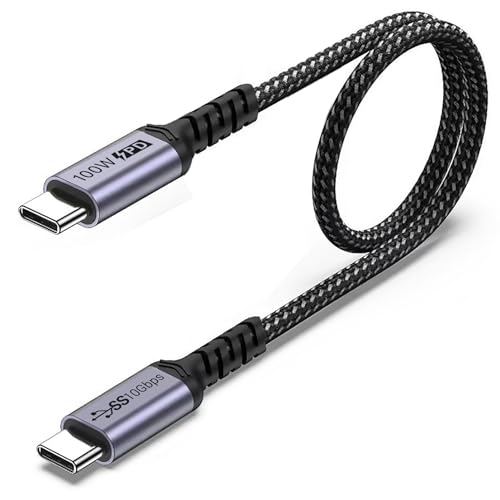 SUMPK 50cm USB C auf USB C Kabel, Short C Kabel 10GBbps High Speed Daten USB 3.1 Gen 2, 100W 5A Quick Charge E-Marker Chip Wire, 4K@60Hz Videoausgabe mit Samsung Galaxy SSD von SUMPK