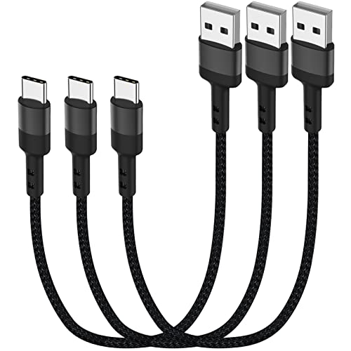 SUMPK USB C Kabel kurz [30cm 3 Pack], 30cm Android Ladekabel Typ C USB 2.0 Nylon Geflochtene Schnellladung Kompatibel für Samsung Galaxy S10 S9 Note 8,LG G6 V20, Google Pixel 2 XL von SUMPK