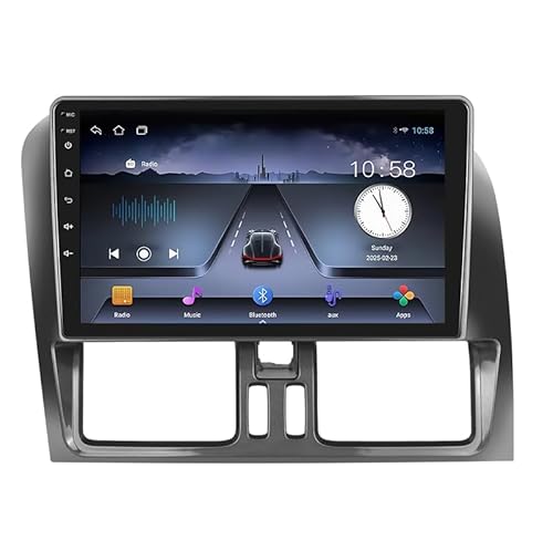 Android 14 Autoradio 22,9 cm (9 Zoll), Touchscreen, GPS-Navigation, Bluetooth-Haupteinheit, unterstützt Backup-Spiegel, Rückfahrkamera, Lenkradsteuerung für Volvo XC60 2008–2013, 4 Core Wifi 1G + 16G von SUMRED