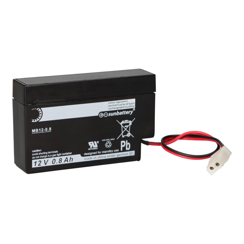 SUN Battery MB12-0.8 AGM Akku 12V 800mAh Blei-Vlies-Akku mit VDS SUN Battery MB12-0.8 AGM Akku 12V 800mAh Blei-Vlies-Akku mit VDS von SUN Battery