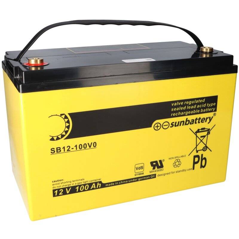 SUN Battery SB12-100V0 AGM Akku 12V 107Ah Blei-Akku mit VDS von SUN Battery