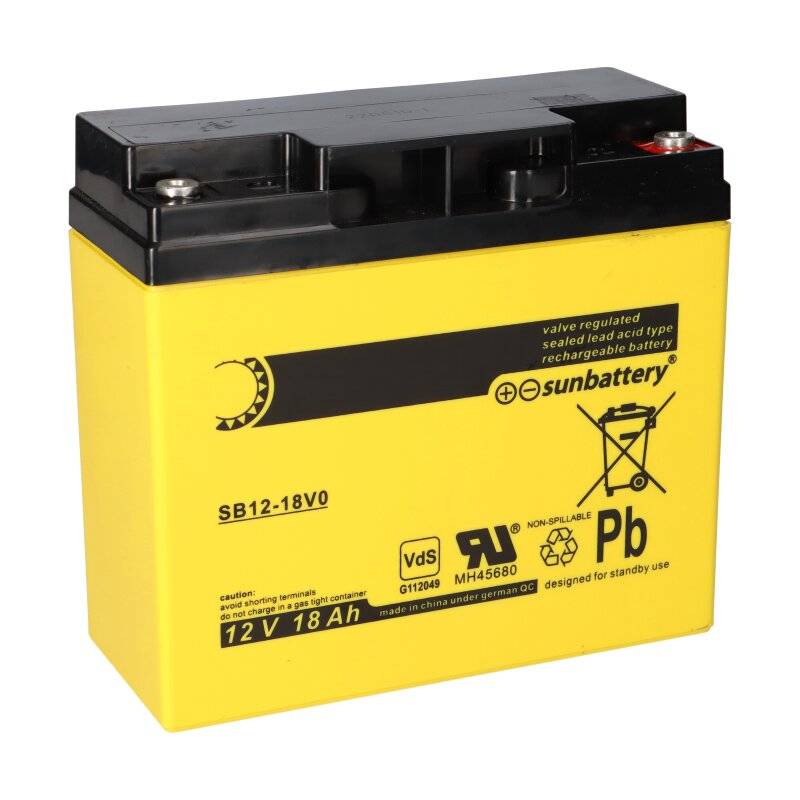 SUN Battery SB12-18V0 AGM Akku 12V 18Ah Blei-Akku mit VDS von SUN Battery