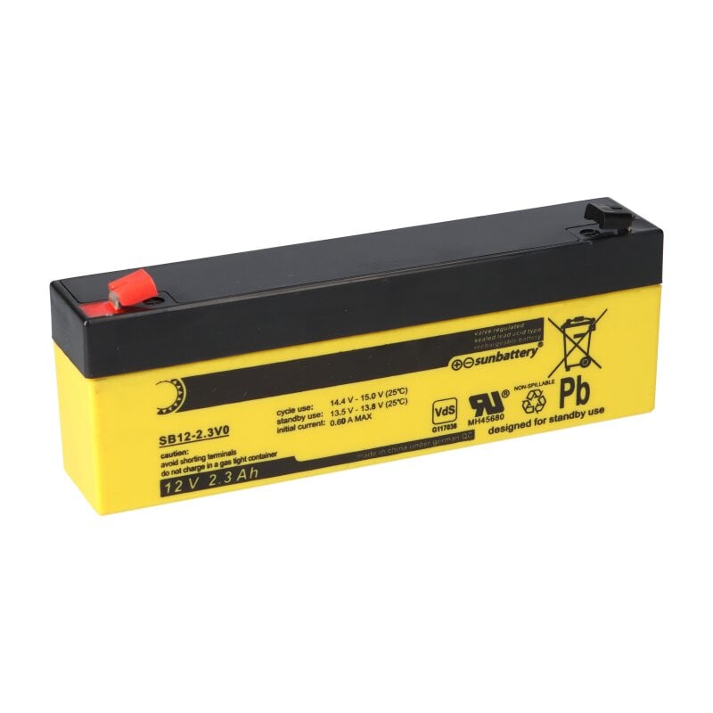 SUN Battery SB12-2.3V0 AGM Akku 12V 2,3Ah Blei-Akku mit VDS SUN Battery SB12-2.3V0 AGM Akku 12V 2,3Ah Blei-Akku mit VDS von SUN Battery