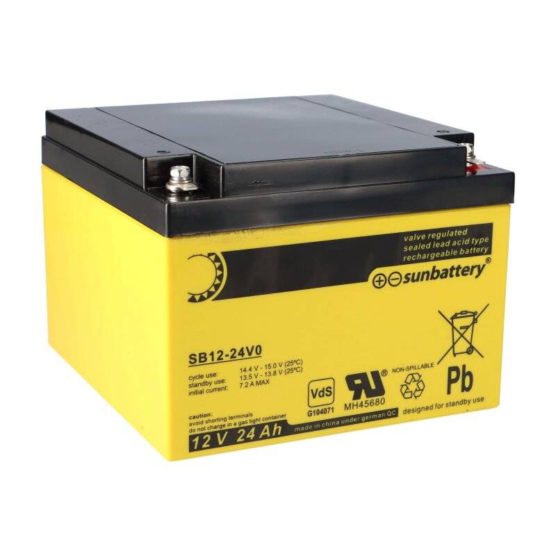 SUN Battery SB12-24V0 AGM Akku 12V 24Ah Blei-Akku mit VDS von SUN Battery