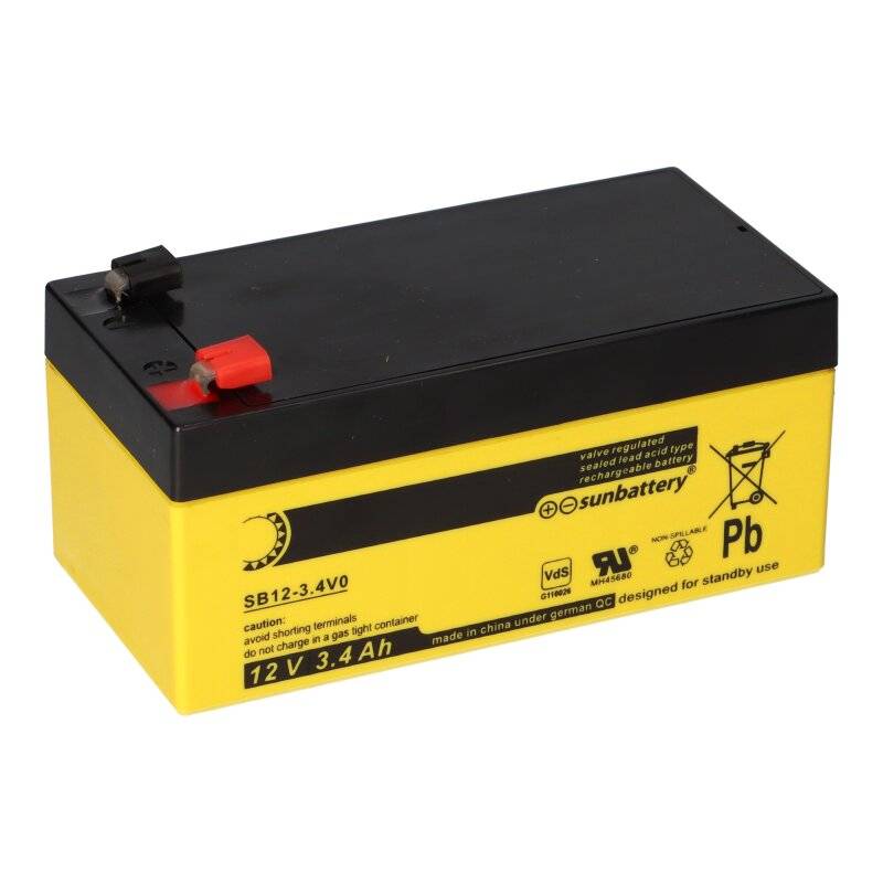 SUN Battery SB12-3.4V0 AGM Akku 12V 3,4Ah Blei-Akku mit VDS von SUN Battery