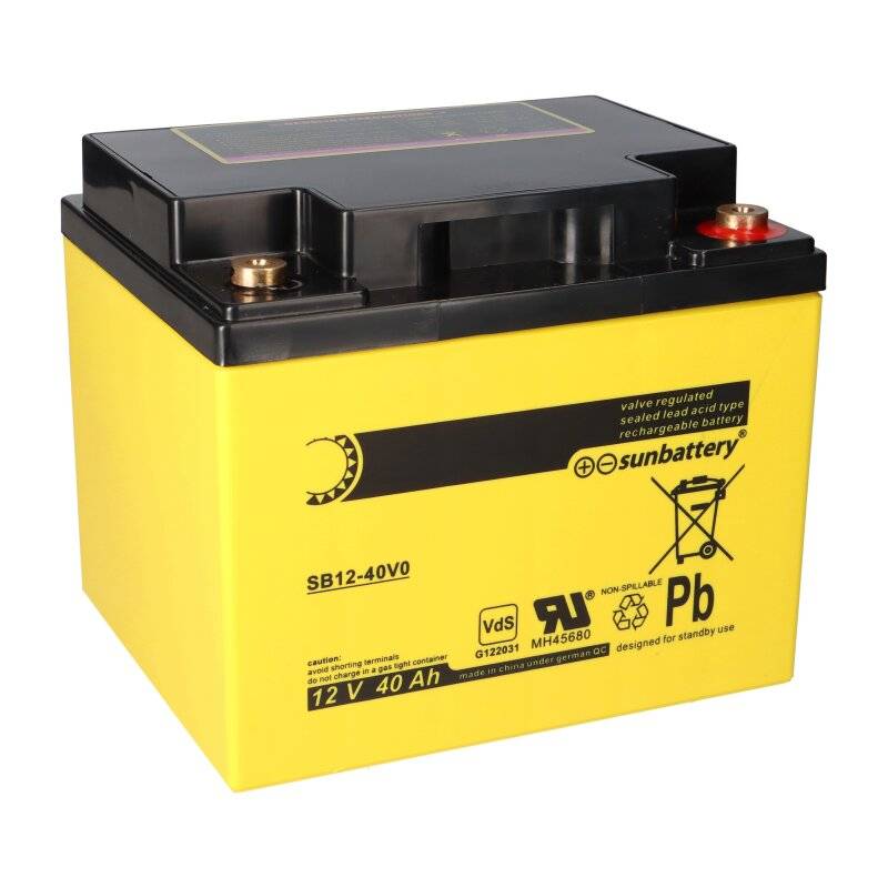 SUN Battery SB12-40V0 AGM Akku 12V 40Ah Blei-Akku mit VDS von SUN Battery