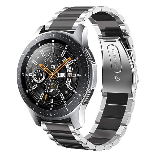 SUNDAREE Kompatibel mit Armband Galaxy Watch 46MM SM-R800/Watch 3 45MM/S3 Frontier Classic/Garmin Venu 2/Huawei Watch GT3 46MM/Amazfit GTR 4,22MM Metall Bicolor Metallarmband Edelstahl Uhrenarmband von SUNDAREE