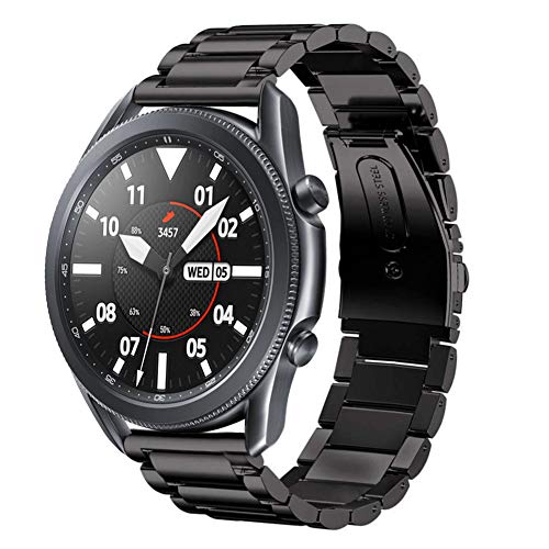SUNDAREE Kompatibel mit Armband Samsung Galaxy Watch 3 Armband 45MM SM-R840/Huawei Watch GT 4 46MM/Garmin Venu 3/AMAZFIT GTR 4/Ticwatch Pro 3 Ultra,22MM Schwarz Edelstahl Metall Ersatz Uhrenarmband von SUNDAREE