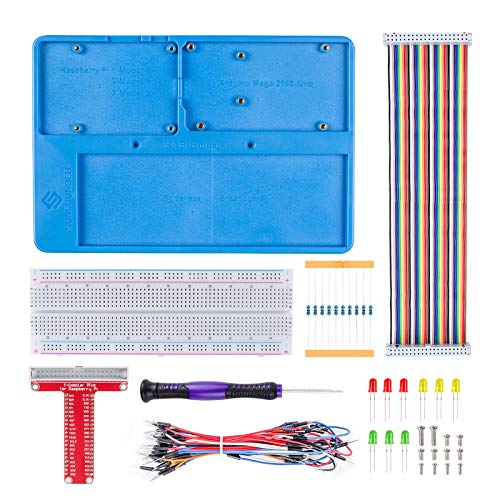 SUNFOUNDER RAB Holder Breadboard Kit with 830 Points solderless Circuit Board Compatible with Arduino R3 & Raspberry Pi 5 4B, 3B+, 3 Model B, 2 Model B and 1 Model B+ (MEHRWEG) von SUNFOUNDER