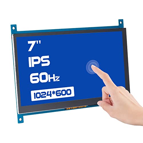 SUNFOUNDER Raspberrry Pi 4 Touchscreen HDMI 7 Zoll 1024×600 LCD-Bildschirm mit kapazitivem Display für Raspberry Pi5 4B,3B,2B und 1 Modell B +,Windows von SUNFOUNDER