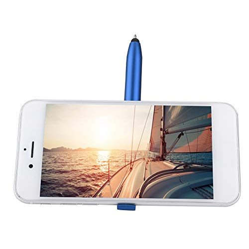 4-in-1-Touchscreen-kapazitive Kugelschreiber mit LED-Licht, Geeignet für Reisen und Taschenlampen, 3 AG4-Tasten-Handyhalter, Touch-Kondensator, Zusammenklappbares Schreiben, (Blue) von SUNGOOYUE