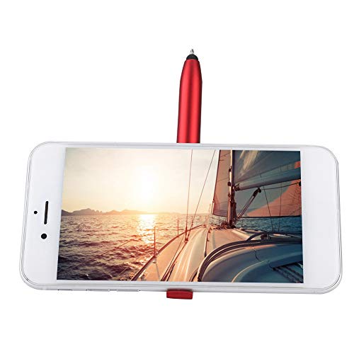 4-in-1-Touchscreen-kapazitive Kugelschreiber mit LED-Licht, Geeignet für Reisen und Taschenlampen, 3 AG4-Tasten-Handyhalter, Touch-Kondensator, Zusammenklappbares Schreiben, (Rot) von SUNGOOYUE