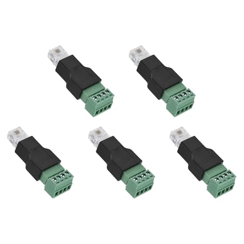 Adapterstecker, 5 Stück Kunststoff Ethernet Stecker RJ11 6P4C Stecker auf 4-poligen Schraubklemmenstecker Adapterstecker, 5 Stück Kunststoff Ethernet Stecker RJ11 6P4C Stecker auf 4-poligen Schraubklemmenstecker von SUNGOOYUE