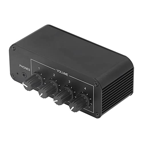 Audiomixer, 4-Kanal-Eingangs- und -Ausgangs-Stereo-Soundmixer mit Separaten Lautstärkereglern für Gitarren, Bass, Keyboards oder Bühnenmixer-Erweiterung von SUNGOOYUE