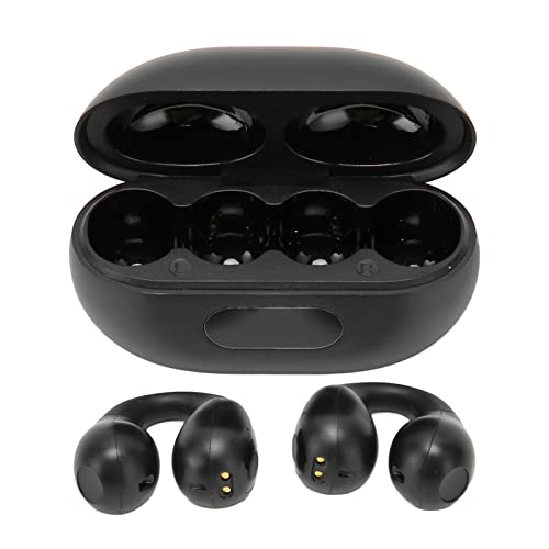 Open Ear Bone Conduction Wireless Kopfhörer, Stereo Noise Cancelling Touch Control Wireless Bluetooth 5.3 Clip On Earphones mit Ladekabel und Ladekoffer von SUNGOOYUE