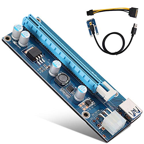 SUNGOOYUE PCI-E-auf-PCI-Express-16x-Extender-Riser-Adapter mit 6-poliger Stromversorgungsschnittstelle, Halbleiterkondensatoren, Original Importiertem Anschluss für Grafikkarten-Mining von SUNGOOYUE