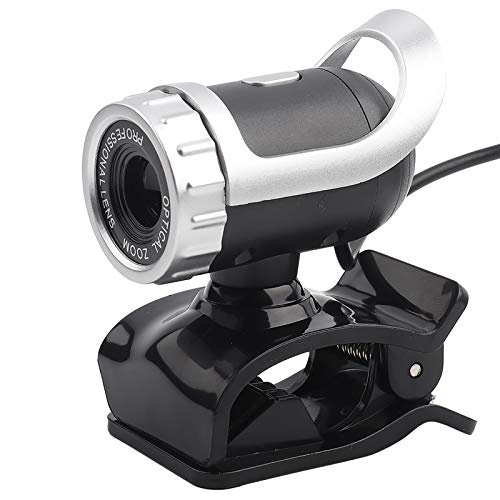 SUNGOOYUE Webkamera, USB 2.0 0,3 M Pixel Clipon Webcam Webkamera HD 360 ° Drehbarer Ständer Eingebautes Mikrofon für PC (Silber) von SUNGOOYUE