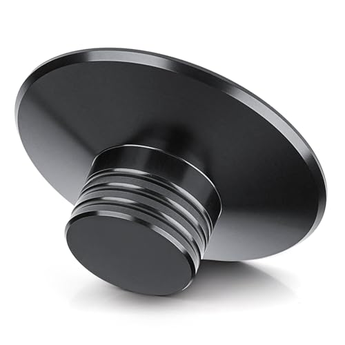 Schallplattengewicht-Stabilisator, LP-Plattenspieler, Metallscheibenstabilisator, Schallplattengewicht mit Schützendem Basispolster für LP-Plattenspieler (Schwarz) von SUNGOOYUE