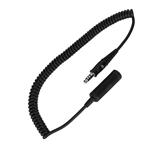 U-92A/U ZU U-174/U Stecker auf Buchse Hubschrauber Kopfhörer Verlängerungskabel, Elastische Skalierbarkeit Spiralkabel für Hubschrauber Funk Headsets von SUNGOOYUE