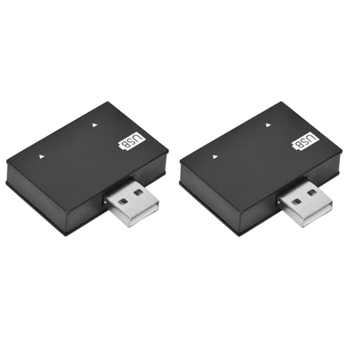 USB Hub, 2 Stück Aluminiumlegierung ABS USB2.0 Stecker auf 2 Port USB Doppelladegerät Splitter Adapter Konverter Kit von SUNGOOYUE