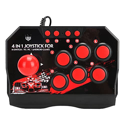Wired Fight Stick Joystick, Games Fighting Joystick mit USB-Anschluss, Metall-Joystick 6 Runde Steuertasten für Switch PC PS3 Wired Fight Stick Joystick, Games Fighting Joystick mit USB-Anschluss, Metall-Joystick 6 Runde Steuertasten für Switch PC PS3 von SUNGOOYUE