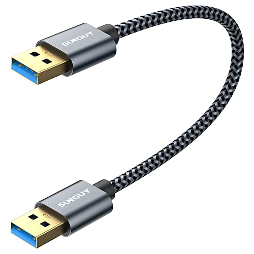 SUNGUY USB 3.0 Kabel 5 Gbps Super Speed,Nylon USB Kabel auf USB Datenübertragung Verbindungskabel kompatibel mit Drucker, Laptop, Festplatten, Kameras (0.3M) von SUNGUY