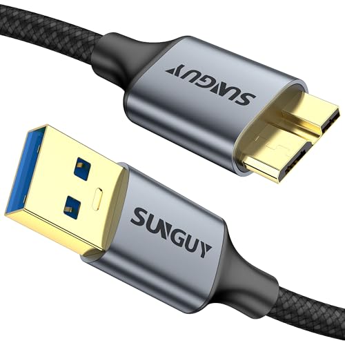 SUNGUY USB 3.0 Micro B Kabel USB 3.0 Stecker auf Micro B Stecker Datenkabel Externes Festplattenkabel Kompatibel mit Chromebook Pixel, WD, Festplatte, Galaxy S5/ Note 3/Note Pro 12,2-0.5m SUNGUY USB 3.0 Micro B Kabel USB 3.0 Stecker auf Micro B Stecker Datenkabel Externes Festplattenkabel Kompatibel mit Chromebook Pixel, WD, Festplatte, Galaxy S5/ Note 3/Note Pro 12,2-0.5m von SUNGUY