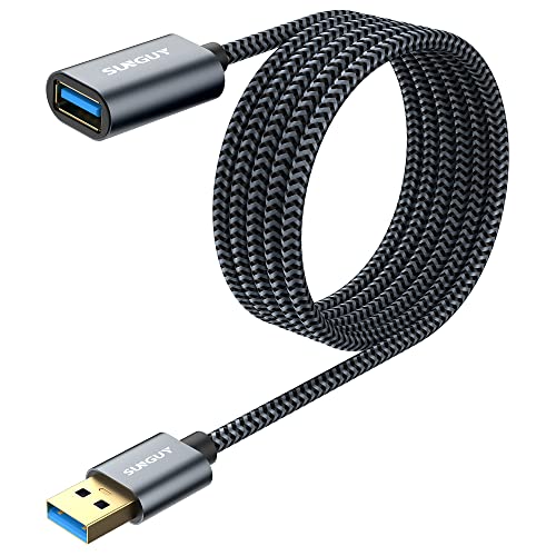 SUNGUY USB 3.0 Verlängerung Kabel 2M Verlängerungskabel 5Gbps Superschnelle Kurz USB A Stecker auf A Buchse Verlängerung für Kartenlesegerät,Tastatur, Drucker, Scanner, Kamera usw von SUNGUY