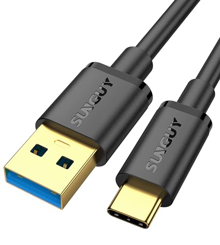 SUNGUY USB C Kabel, 0.15M USB auf USB C Kabel Kurz 10Gbps USB 3.1 Gen 2 USB C Ladekabel und Datenkabel Kompatibel mit iPhone 15 Pro Max, Samsung Galaxy S24 S23 S22, SSD, Huawei, Xiaomi von SUNGUY