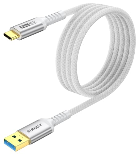 SUNGUY USB C Kabel, 1,5 m USB C auf USB 10Gbps Typ C Kabel und Nylon geflochtenes Datenkabel USB C kompatibel mit iPhone 16/15 Pro Max, Galaxy S24/S23/S22/Note10, Android Auto-Weiß SUNGUY USB C Kabel, 1,5 m USB C auf USB 10Gbps Typ C Kabel und Nylon geflochtenes Datenkabel USB C kompatibel mit iPhone 16/15 Pro Max, Galaxy S24/S23/S22/Note10, Android Auto-Weiß von SUNGUY