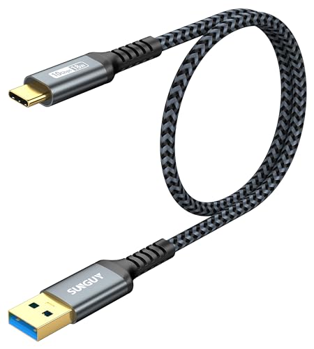 SUNGUY USB C Kabel, [2 Stück 0,5 m] USB C auf USB 10Gbps Typ C Kabel und Nylon geflochtenes Datenkabel USB C kompatibel mit iPhone 16/15 Pro Max, Galaxy S24 S23, Android Auto von SUNGUY
