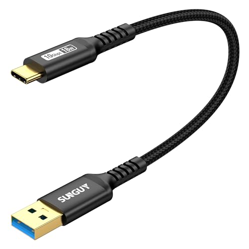 SUNGUY USB C Kabel, 30CM USB auf USB C Kabel, 10Gbps USB Datenkabel und Ladekabel Kompatibel mit iPhone 15/15 Pro Max,Galaxy S21, Google Pixel, Android Auto,Huawei P40/P30-Schwarz von SUNGUY