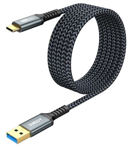 SUNGUY USB C Kabel, 3 m USB C auf USB 5Gbps Typ C Kabel und Nylon geflochtenes Datenkabel USB C kompatibel mit iPhone 16/15 Pro Max, Galaxy S24 S23, Android Auto von SUNGUY