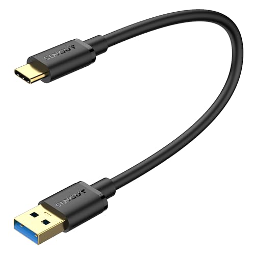 SUNGUY USB C Kabel Kurz, 0.3M 10Gbps USB C auf USB 3.1 GEN 2 Lade und Datenkabel für Android Auto, Samsung Galaxy S22/S23 ultra, HUAWEI P20/50 Pro,Google Pixel-Schwarz von SUNGUY