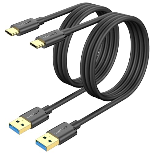 SUNGUY USB C Kabel Kurz, 2Stück 1m 10Gbps USB C auf USB 3.1 GEN 2 Ladekabel und Datenkabel für Android Auto, iPhone 16 15 Pro Plus Max, Galaxy S22/S23 ultra, HUAWEI P20/50 Pro, Google Pixel-Schwarz von SUNGUY