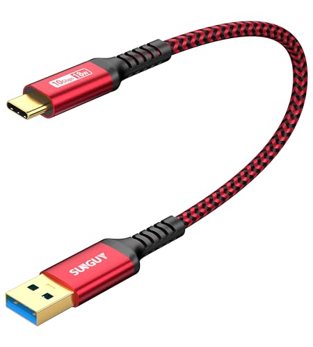 SUNGUY USB C Kabel Kurz, 30cm USB 3.1 aud USB C Ladekabel, 10Gbps USB Typ C Datenkabel Kompatibel mit Android Auto, Samsung A53 S22, HUAWEI P30, XIAOMI,Google Pixel 6-Rot von SUNGUY