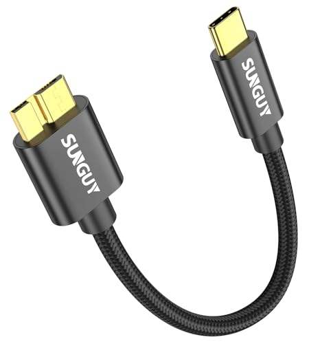 SUNGUY USB C auf Micro B Kabel, 15CM 10Gbps USB 3.1 USB C Festplattenkabel, USB C Kabel für Externe Festplatte,SSD,Seagate Expansion,WD Elements, Toshiba, Galaxy S5/ Note 3, HDD-Schwarz SUNGUY USB C auf Micro B Kabel, 15CM 10Gbps USB 3.1 USB C Festplattenkabel, USB C Kabel für Externe Festplatte,SSD,Seagate Expansion,WD Elements, Toshiba, Galaxy S5/ Note 3, HDD-Schwarz von SUNGUY