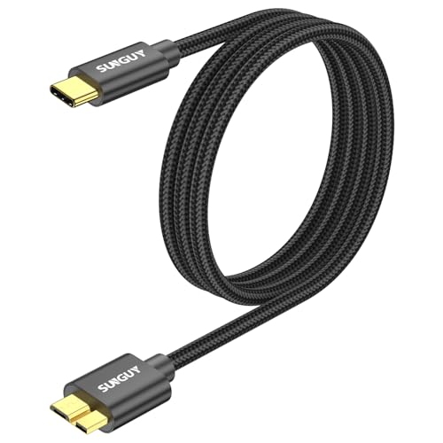 SUNGUY USB C auf Micro B Kabel, 1M 10Gbps USB 3.1 USB C Festplattenkabel, USB C Kabel für Externe Festplatte,SSD,Seagate Expansion,WD Elements, Toshiba, Galaxy S5/ Note 3, HDD-Schwarz SUNGUY USB C auf Micro B Kabel, 1M 10Gbps USB 3.1 USB C Festplattenkabel, USB C Kabel für Externe Festplatte,SSD,Seagate Expansion,WD Elements, Toshiba, Galaxy S5/ Note 3, HDD-Schwarz von SUNGUY