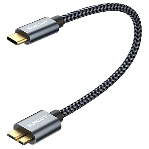 SUNGUY USB C auf Micro B Kabel, 2Stück 30CM 10Gbps USB 3.1 USB C Festplattenkabel, USB C Kabel für Externe Festplatte,SSD,Seagate Expansion,WD Elements, Toshiba, Galaxy S5/ Note 3, HDD-Grau SUNGUY USB C auf Micro B Kabel, 2Stück 30CM 10Gbps USB 3.1 USB C Festplattenkabel, USB C Kabel für Externe Festplatte,SSD,Seagate Expansion,WD Elements, Toshiba, Galaxy S5/ Note 3, HDD-Grau von SUNGUY