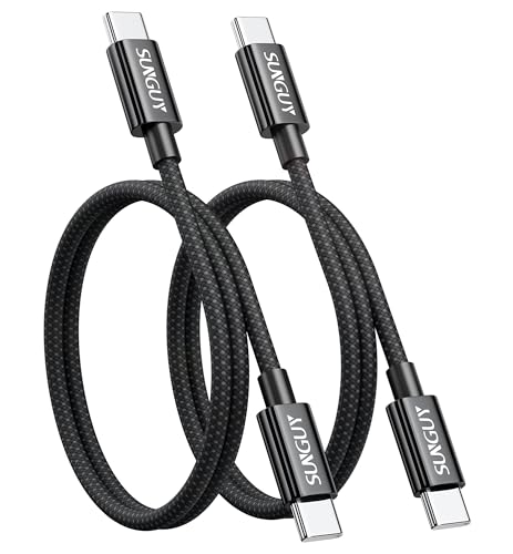 SUNGUY USB C auf USB C Kabel, 2Stück 0.5M 60W USB C Kabel, Schnellladekabel USB C Kompatibel mit iPhone 16/15 Pro Max, Galaxy S23, iPad Pro, Google Pixel-Schwarz SUNGUY USB C auf USB C Kabel, 2Stück 0.5M 60W USB C Kabel, Schnellladekabel USB C Kompatibel mit iPhone 16/15 Pro Max, Galaxy S23, iPad Pro, Google Pixel-Schwarz von SUNGUY