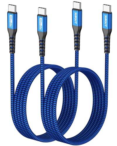 SUNGUY USB C auf USB C Kabel 2 X 1.5M 60W USB C Ladekabel kompatibel mit iPhone 16/15 Pro Max,MacBook Pro, iPad Pro 2020, MacBook Air, Galaxy S24, Huawei P30-Blau von SUNGUY