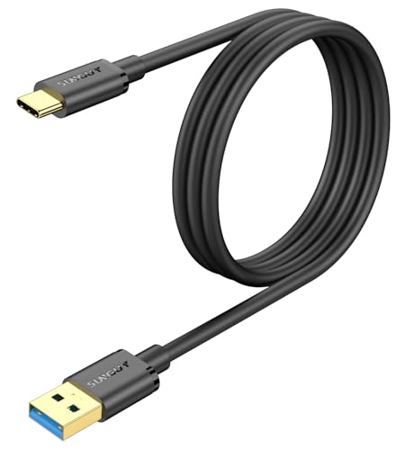 SUNGUY USB auf USB C Kabel, USB C Ladekabel 1M, 10Gbps USB 3.1 GEN 2 USB C Datenkabel für Android Auto, iPhone15,Galaxy S24/S23 ultra, HUAWEI P20/50 Pro,Google Pixel-Schwarz von SUNGUY