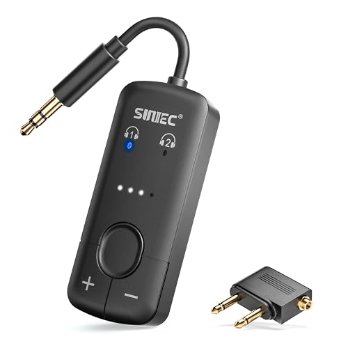 SUNITEC Bluetooth Transmitter NUR zum Senden (Kein Empfänger) - Professioneller Bluetooth Sender mit aptX Low Latency für TV/Audio System/Flugzeug - Stabilere Verbindung als 2-in-1 Adapter –schwarz von SUNITEC
