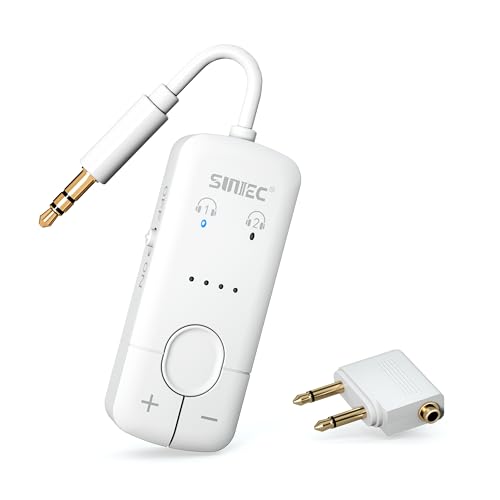 SUNITEC Bluetooth Transmitter NUR zum Senden (Kein Empfänger) - Professioneller Bluetooth Sender mit aptX Low Latency für TV/Audio System/Flugzeug - Stabilere Verbindung als 2-in-1 Adapter – Weiß von SUNITEC