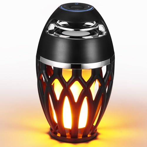 Bluetooth Lautsprecher mit LED Flammenlicht, Wasserdichte Kabellose Lautsprecher, Bluetooth 5.0 Kabellos Tragbar HD-Audio, Bluetooth Lautsprecher LED-Licht Geschenke für MäDchen Jungen Frauen MäNner von SUNJULY